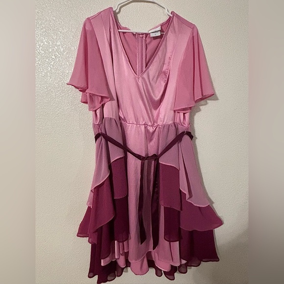 Torrid Harry Potter Yule Ball Dress Elegant Pink and Red Layered Dress Sz 1X - Picture 3 of 6